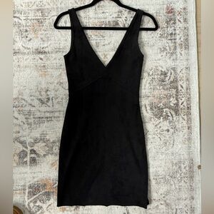 Wilfred Free Jones Faux Suede Mini Dress V-Neck